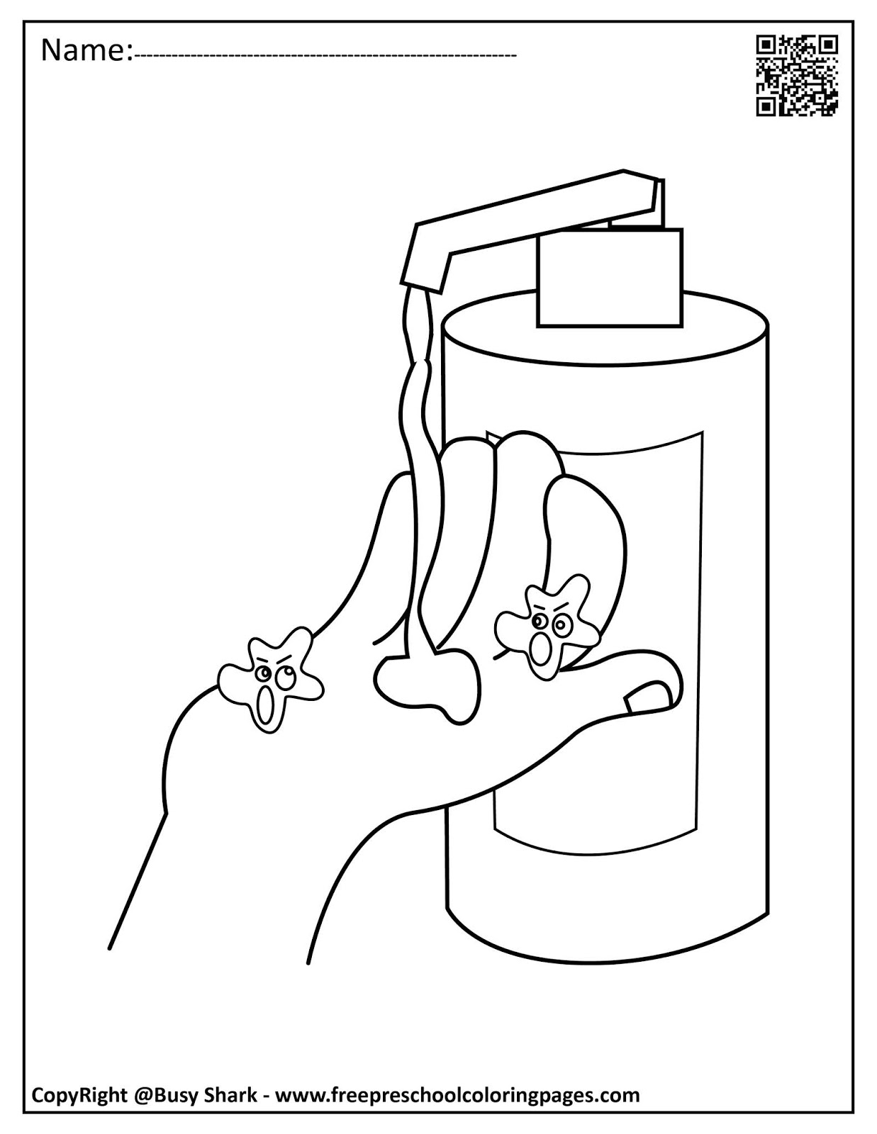 Hand Washing Germ Coloring Pages Sketch Coloring Page